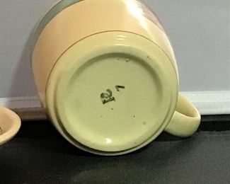 American Art Pottery Cup & Saucier