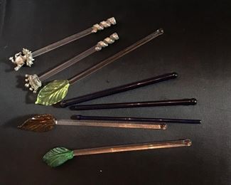 Blown Glass Drink Stirrers