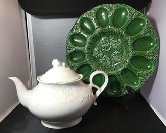 Tea Pot, Egg Plate