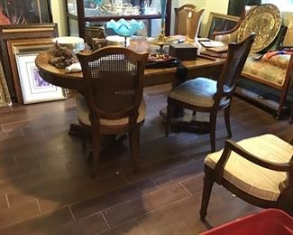 Mid Century Table & 6 Chairs (2 leaves)