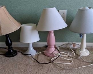 	Four Small Desk/Nightstand Lamps