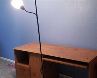 	Desk and lamp