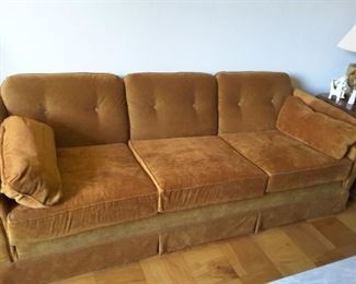 Vintage 1970's Rust-Orange - 3 Seater Couch