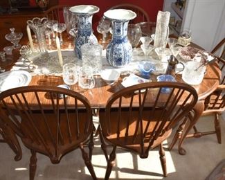 China, Vases, Stemware, Fenton Ice Cream Glasses, Ice Bucket, Martini Set, Salt Dips, More