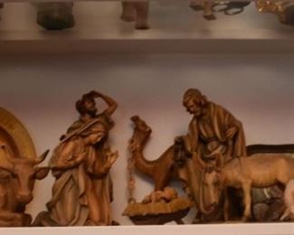 Anri Italian Carved Nativity Set, Stemware, Figurines