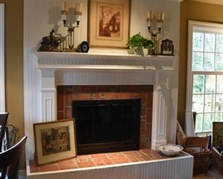 Fireplace Candle Holders, Art, Bowl, Oriental Rug