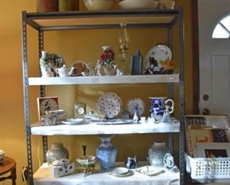 Spaghetti Bowls, Asian Vases, Crock, Bowls, Radio, Chamber Pot, Plates, Mickey Mouse Clock, Art