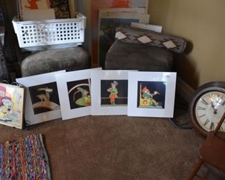 Sample of Art Works and Clock