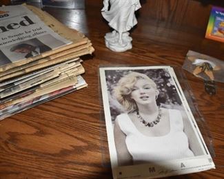 Marilyn Monroe Magazine Pullout and Vintage Newspapers