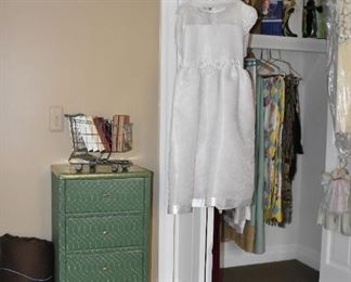 Vintage Dress, Linens, Chest, Toys