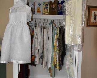 Vintage Linens, Toys, including Barbie, Etch a Sketch, Confirmation Dress