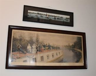 Antique Framed Boat Scenes