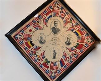 Framed Scarf Flag from France of Americains