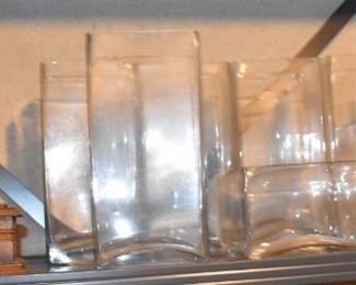 Clear Vases Storage Jars, Wood Box