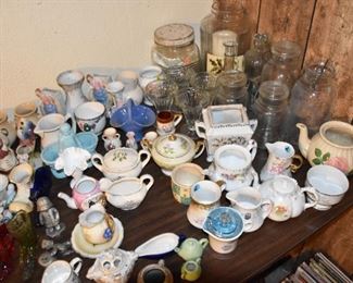 Small Vases, Glass Shoes, Tea Pots, Creamers, Vases, Jars, Sundae Glasses