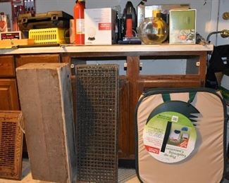 Glass Cutter, Screwdrivers, Drill, Light, Fishbowl, Grates, Wood Box, Gardening Pop Up, Sprayer