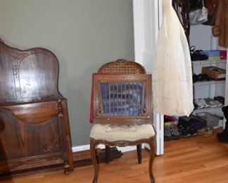 Vintage Chair and Wall Newspaper Rack