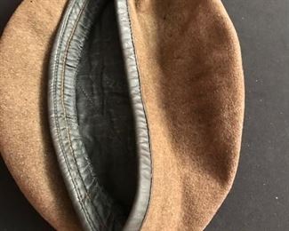 Beret to uniform, WWII Canadian army "greatcoat" (overcoat) & beret. Winter Issue, sz. M. Sgt strips insignia attached