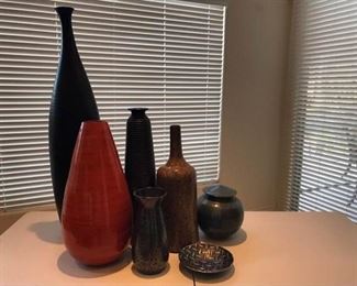 Collection of Vases and Mixed Texture Decor Pieces