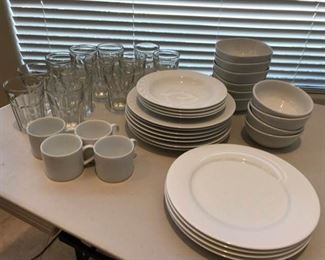 Crate and Barrel White Dishes Mixed Set