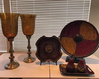 Hurricane Candle Holders and Mosaic Pieces