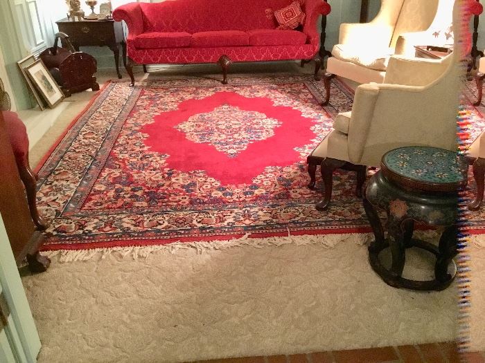 Formal living room with Large beautiful wool rug from Iran