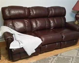 A closer look at the leather sofa