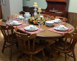 Tell City maple dining table and chairs