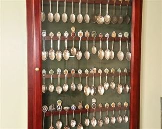Collection of souvenir silver plated spoons
