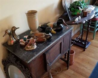 Nice old cabinet unfortunately the marble is damaged and the piece is no where to be found