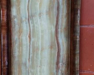 Marbled footed tray, wood.