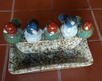 Little Birds ceramic dish, medium sized.