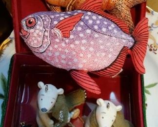 Cotton fish Christmas ornaments
