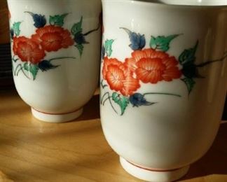 Asian double-walled tea cups