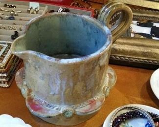 hand thrown pottery pitcher