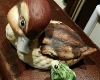 porcelain duckling and frog