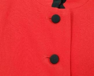 Long red silk women's blazer