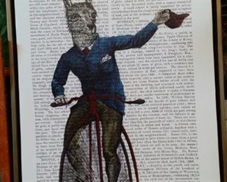 Llama on penny farthing bicycle by Fab Funky