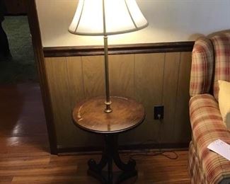 Vintage Side Table with Lamp