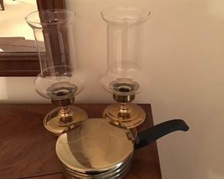 Candleholders with Brass Like on the Bottom