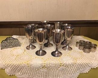 Silver Plate Tumblers, Napkin Rings, and Napkin Holders