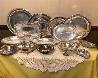 Assortment of Silver Plate Platters