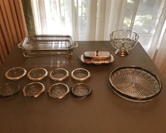 Silver pLate and Glass Items