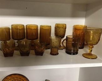 Vintage Amber Glasses