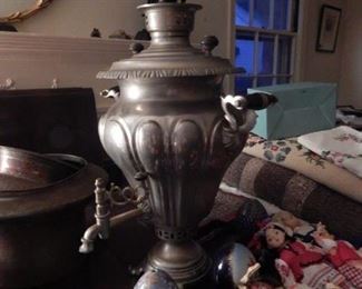 Old antique samovars.