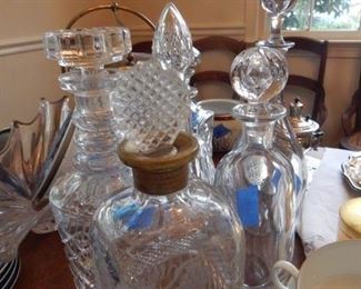 Crystal liquor decanters. Baccarat!
