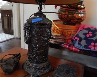 Lamp in a metal art