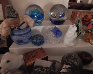 Smalls, paper weights, figurines, boxes and more.