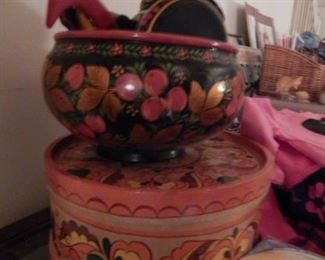 Russian hand painted vessels.
