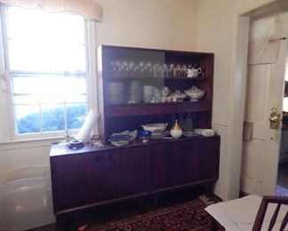 Danish dining room sideboard with hutch.